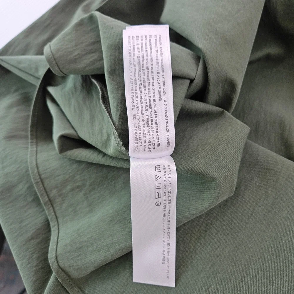 Abercrombie & Fitch Green Asymmetrical Ruched Maxi Dress Olive Large  NWT $110